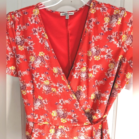 Charlotte Russe Floral Wrap Mini Dress - Picture 2 of 7